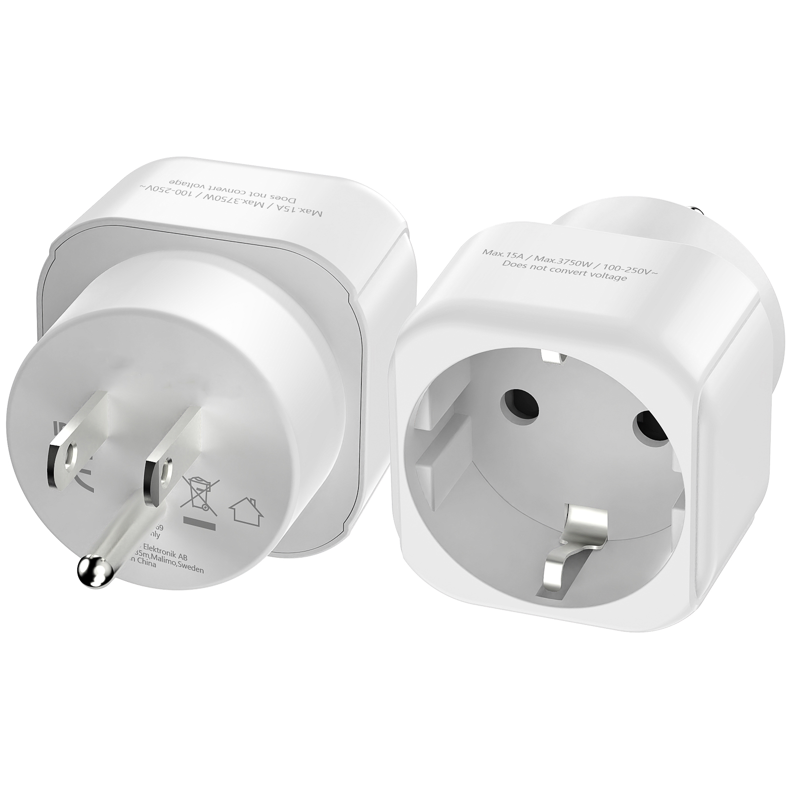 Travel Accessories Canada - USA-Reiseadapter, EU-zu-US-Reisestecker Stromwandler, Europa-Deutschland-Stecker, Wandsteckdose für