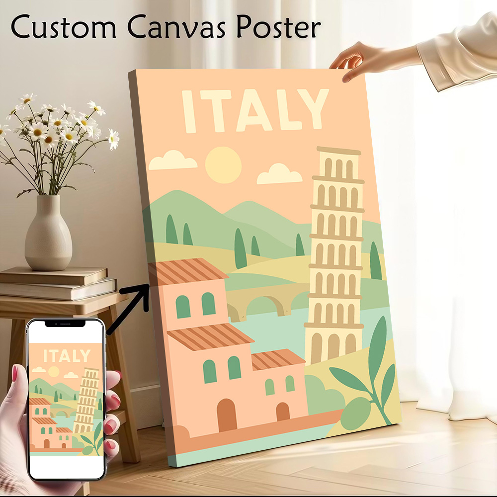 Travel Accessories Italy - Italien Reise Leinwand Wandkunst Poster Anpassbare
