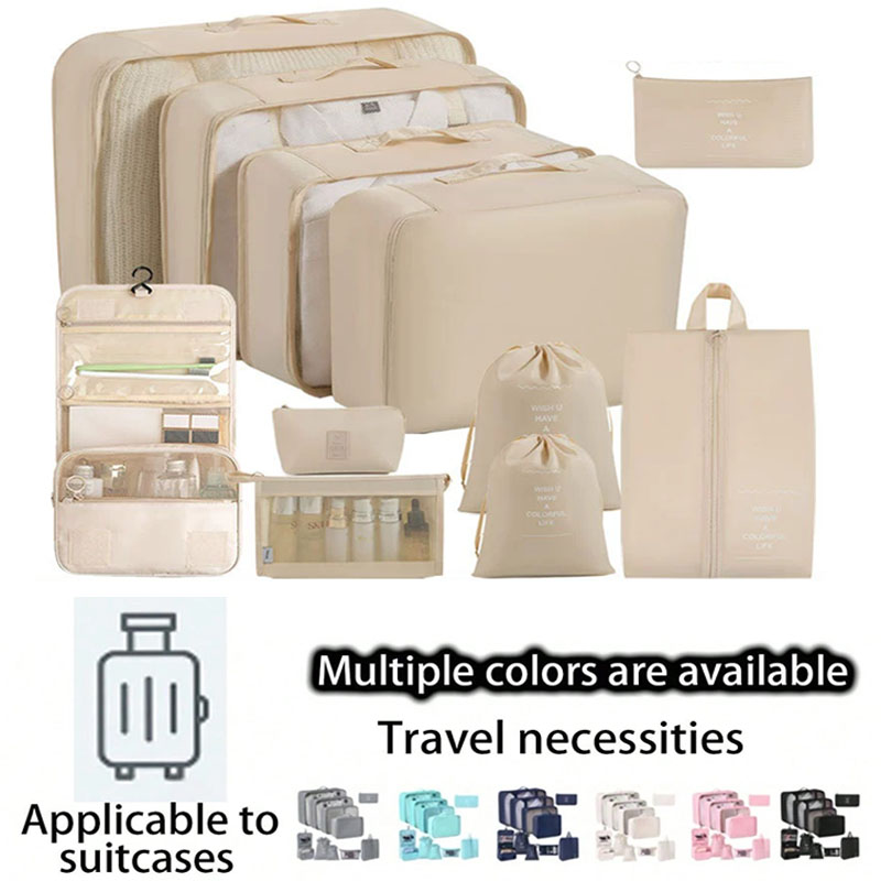 Travel Accessories Kit Bag - Reise-Aufbewahrungstaschen-Set 7/8/9/10-teilig Digitaler Toilettenartikel-Organizer Koffer-Packwürfel für