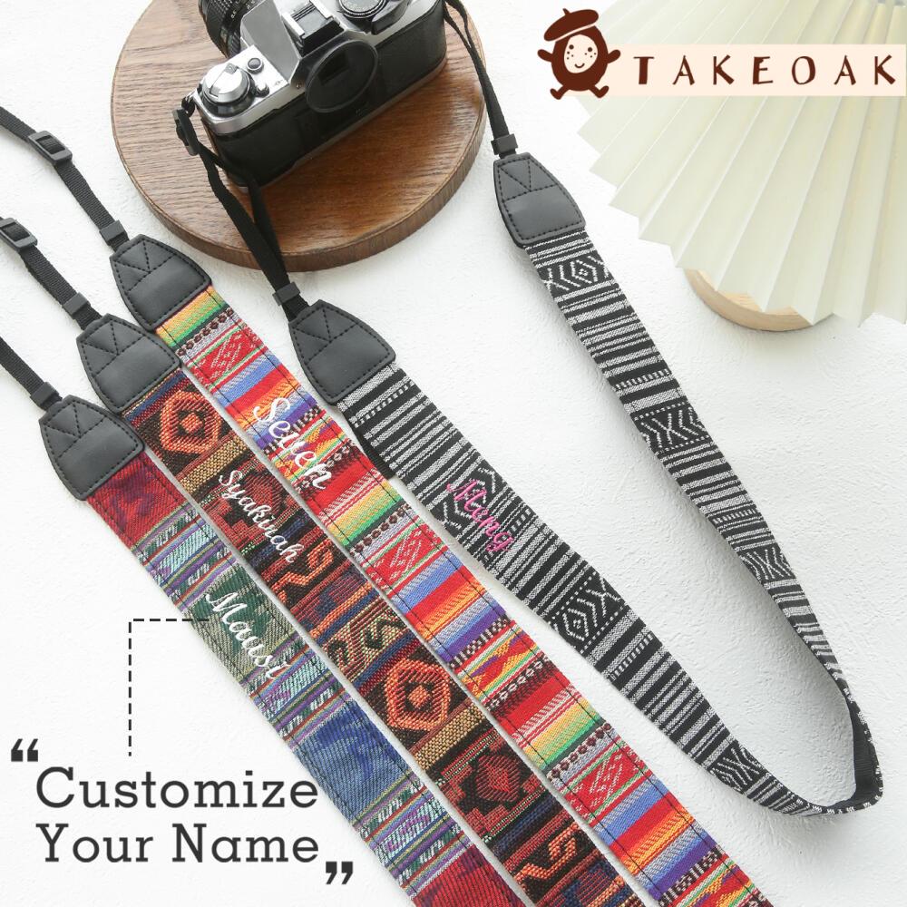 Travel Accessories Hong Kong - Personalisierter Ethno-Kameragurt mit Namen, bestickt, Bohemian-Stil,