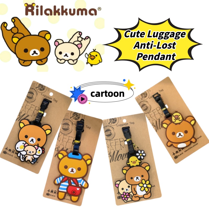 Travel Accessories Gift Set - Rilakkuma Kreativer Personalisierter Gepäckanhänger Anti-Verlust-Anhänger Niedlicher