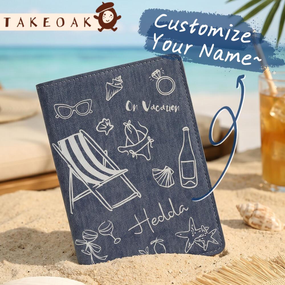 Travel Accessories Hong Kong - Personalisierte Reisepasshülle mit Sommerurlaub-Motiv, Individueller Reisepass-Organizer