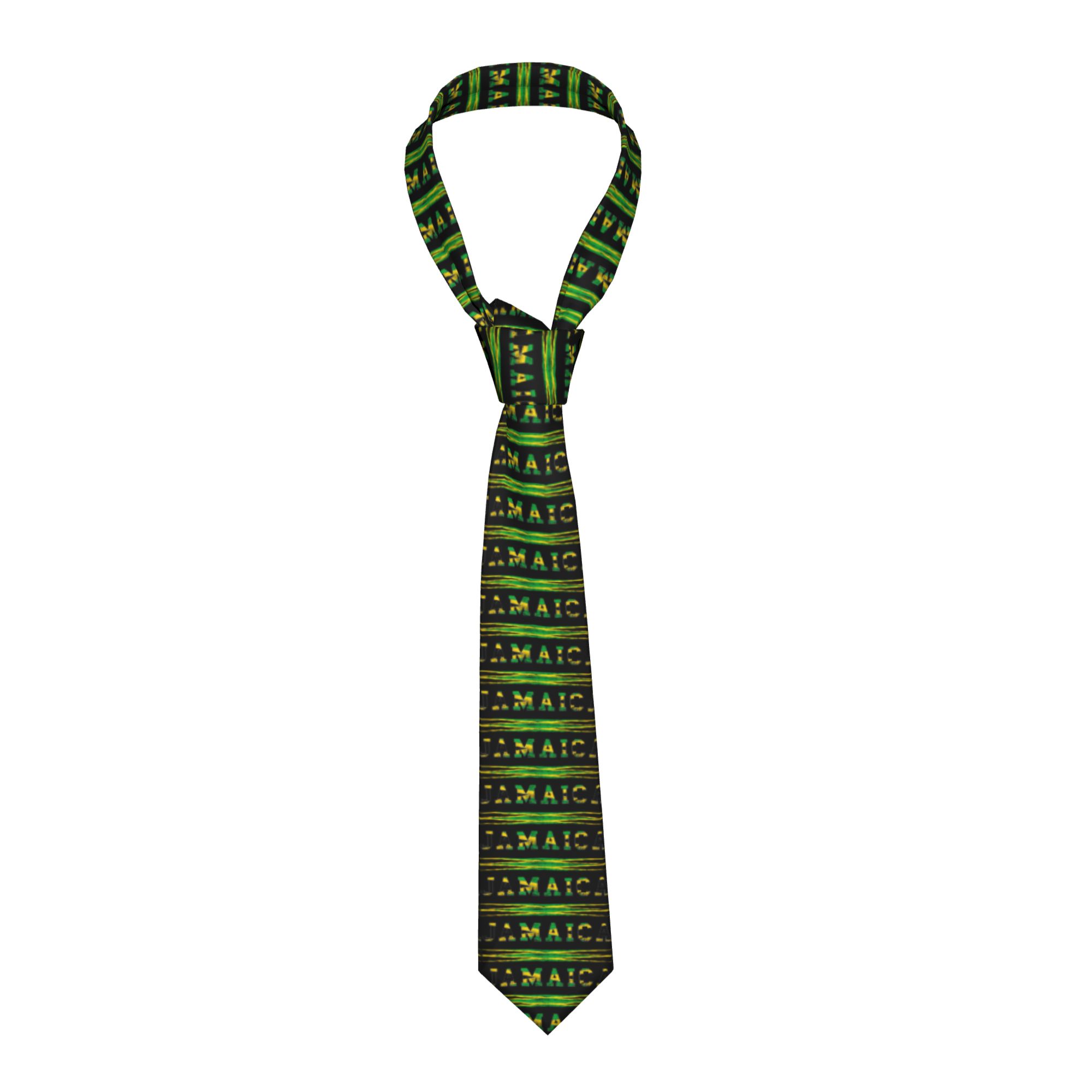 Travel Accessories For Jamaica - Herren-Krawatte, Motiv: Jamaika-Urlaub, Jamaikanische Flagge, Reise,