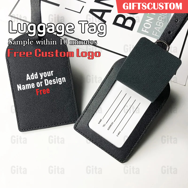 Travel Accessories Company - GITA Kostenlose Individuelle Logo/Namen PU-Leder Gepäckanhänger/Flugzeuganhänger,