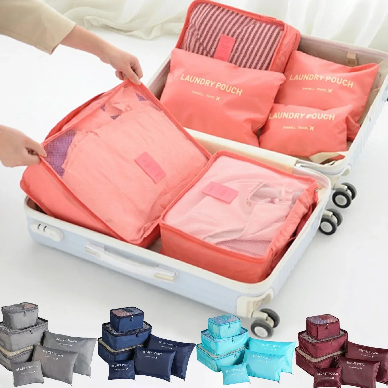 Travel Accessories Kit Bag - 6-teiliges Set Reise-Aufbewahrungstaschen Koffer-Packset Aufbewahrungskoffer Tragbarer