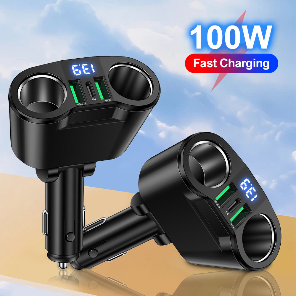 Travel Plug Type C - USB-Autoladegerät-Adapter Typ C, mehrere Geräte gleichzeitig