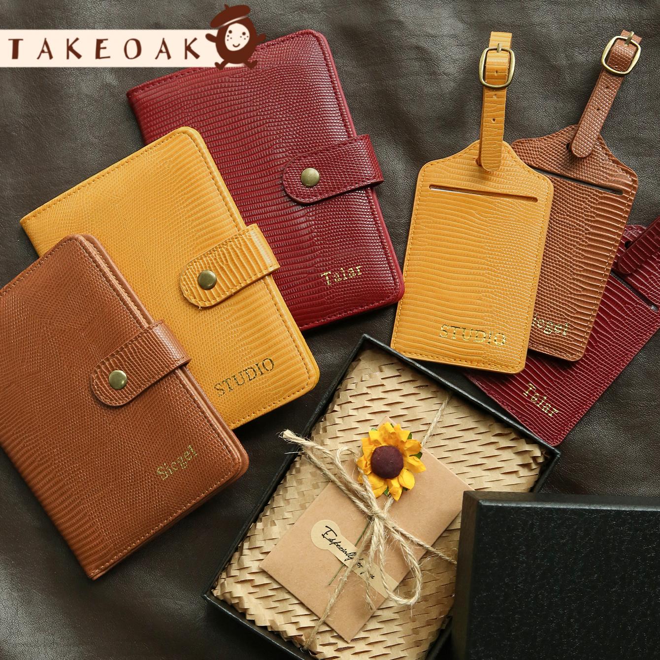 Travel Accessories Hong Kong - Personalisiertes Reise-Organizer-Set aus PU-Leder mit Eidehlenaufdruck:
