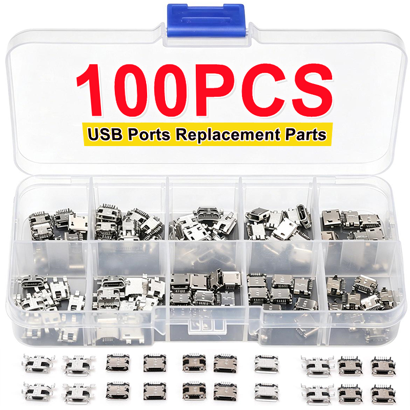Travel Plug Type C - 100 Stück/Packung 10 Arten Weibliche 5-PIN