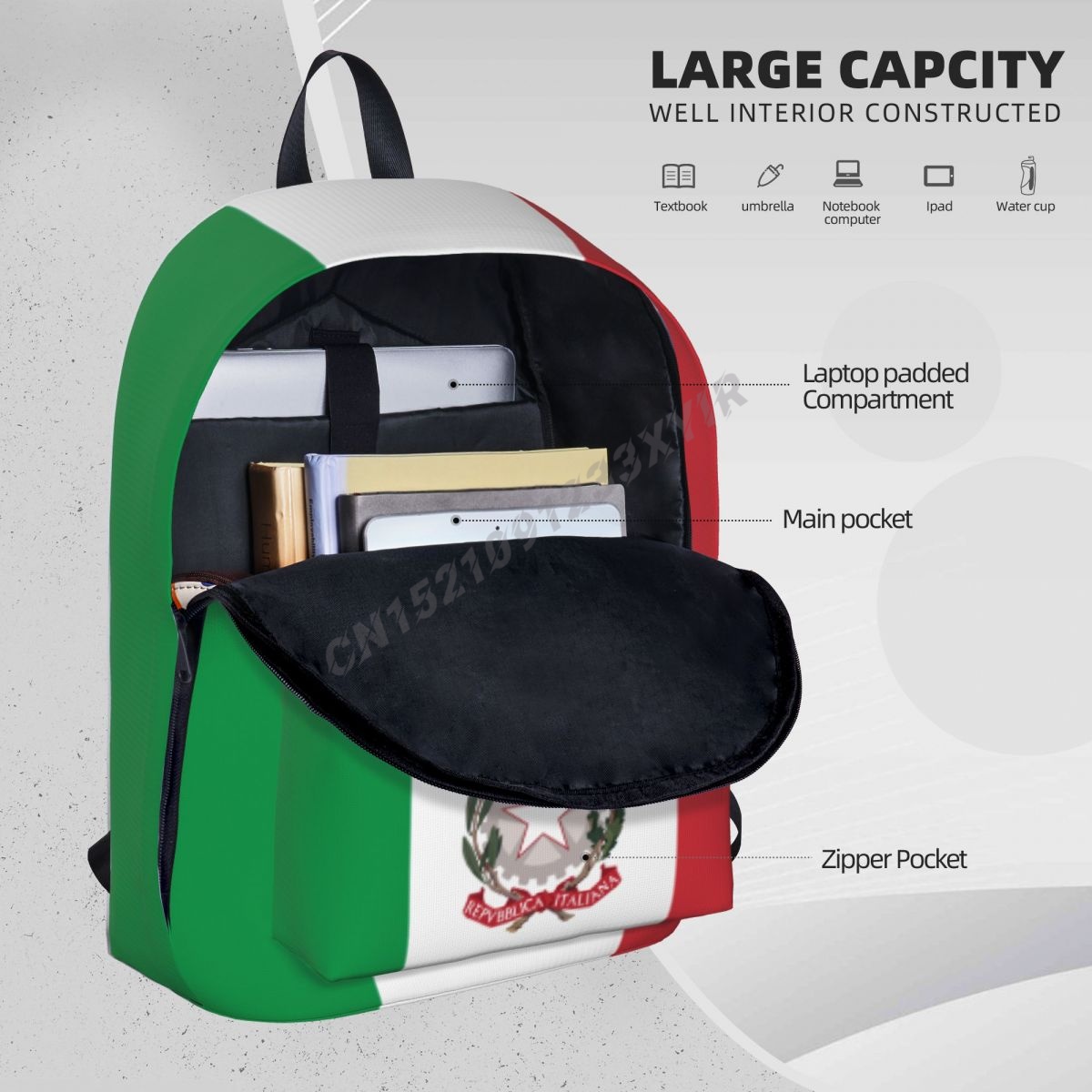 Unisex Rucksack Italien Flagge – Travel Accessories Italy Bewertung und Preis