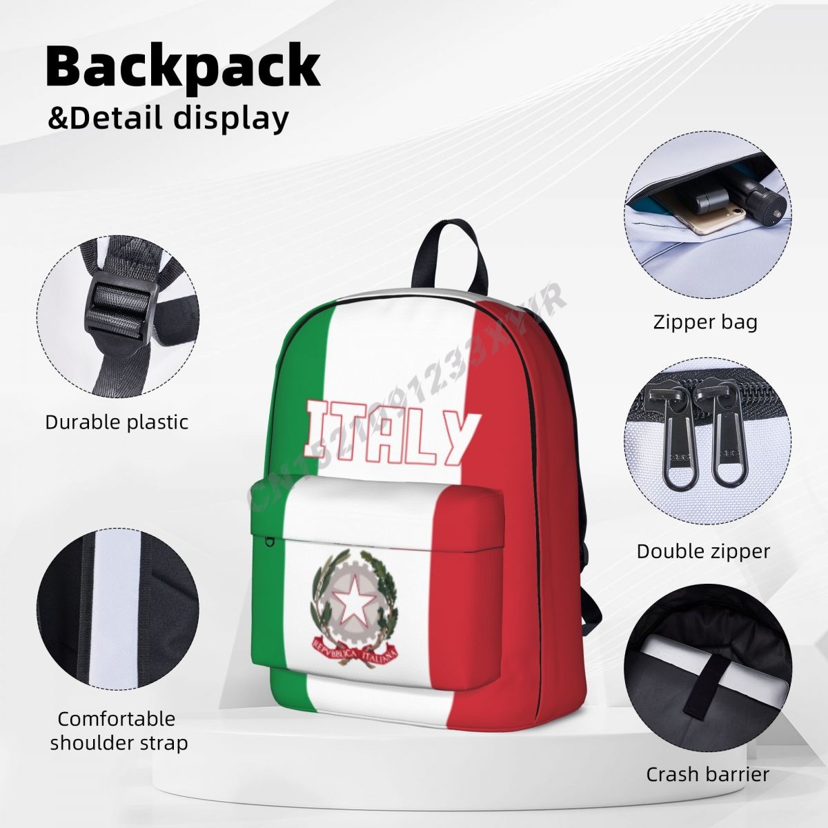 Unisex Rucksack Italien Flagge – Travel Accessories Italy Bewertung und Preis