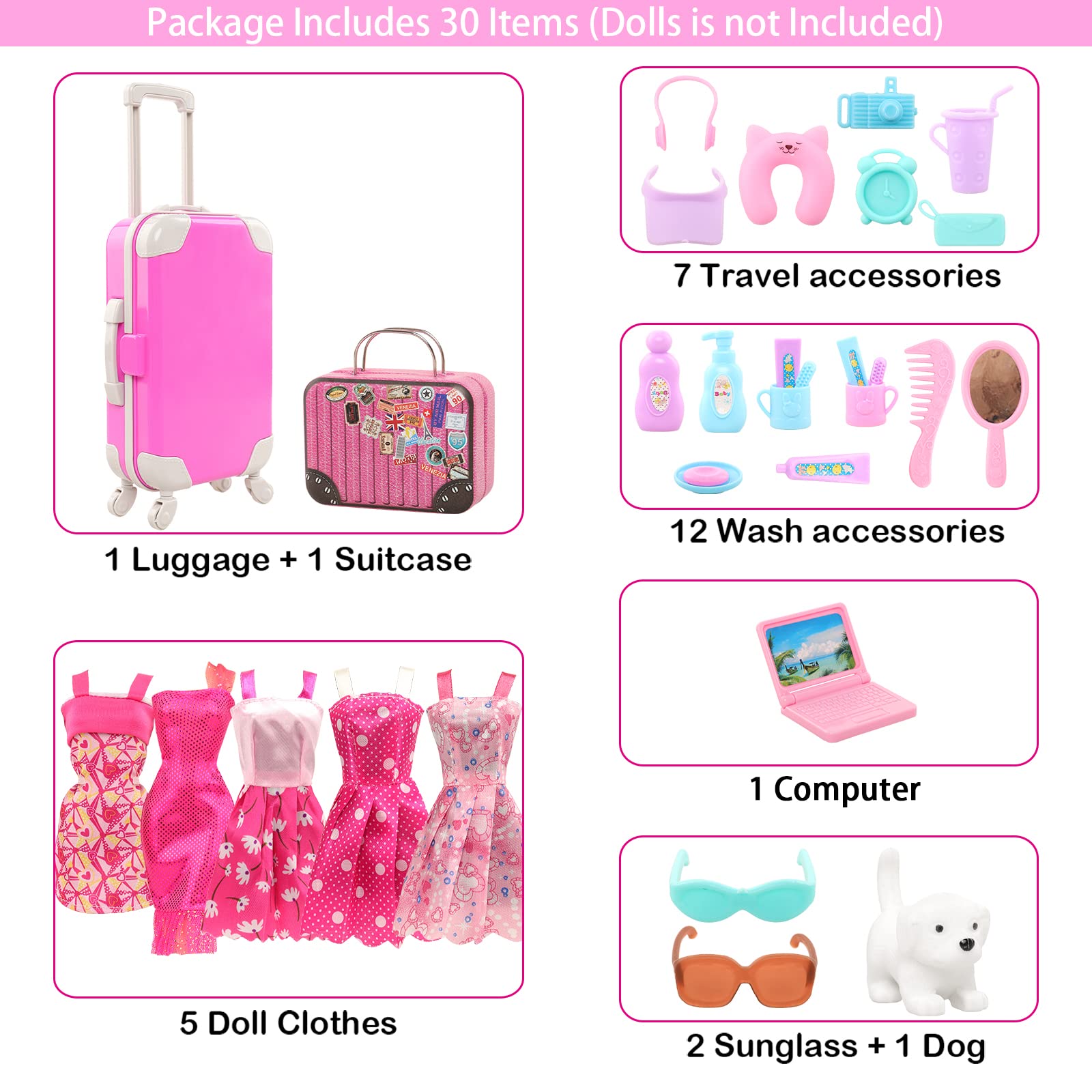 Barwa 30 pcs 4.5lnch Reise möb – Travel Accessories Girly Bewertung und Preis